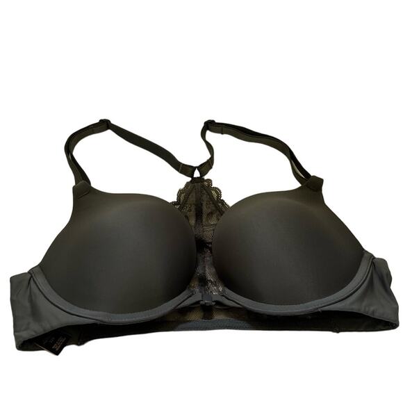 Victoria’s Secret Women's Push Up Racerback Front Closure Bra Grey Size 32B - Picture 1 of 9